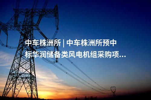 中車株洲所 | 中車株洲所預(yù)中標華潤儲備類風(fēng)電機組采購項目